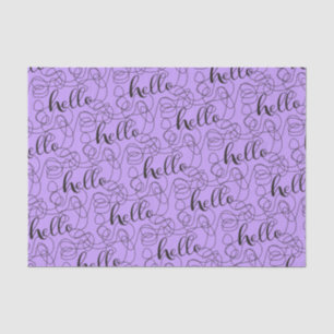 HELLO black seamless pattern with LINES Tissue Paper