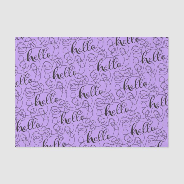 HELLO black seamless pattern with LINES Tissue Paper (Front)