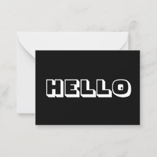 Hello, black white card
