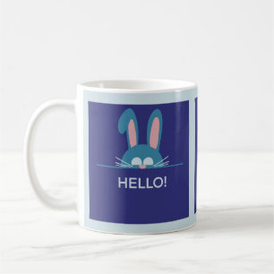 Hello blue Easter Bunny Coffee Mug