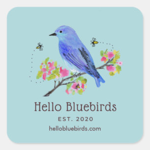 Hello Bluebirds Logo Sticker - Blue