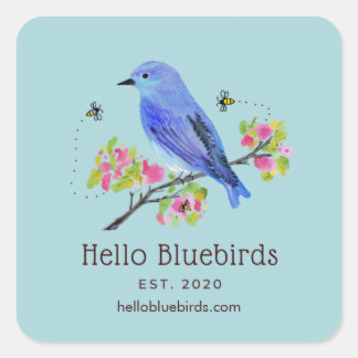Hello Bluebirds Logo Sticker - Blue