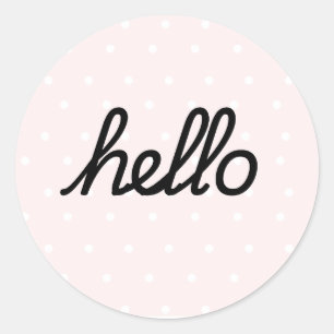 Hello! Blush Polka Dots Sticker