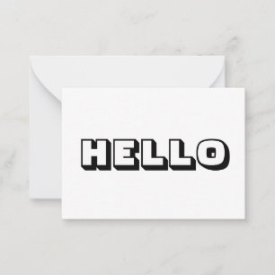Hello, bold modern black white card