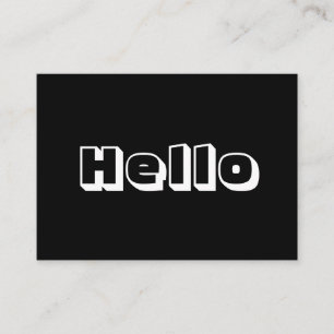 Hello, bold modern black white card