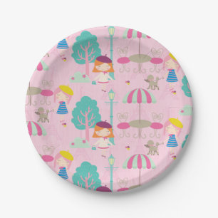 Hello Bonjour Parisian Birthday Paper Plates