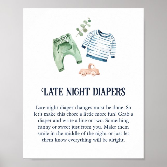 Hello Boy Baby 'Late Night Diaper' Poster (Front)