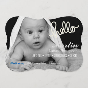 HELLO BOY GIRL TWINS BIRTH ANNOUNCEMENT