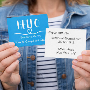 Hello Boy Mum Contact Card Mummy Calling Card