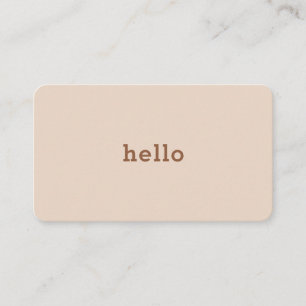 Hello Braun Beige Visitenkarte Business Card