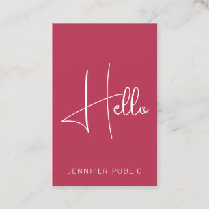 Hello Business Card Modern Vertical Professional
