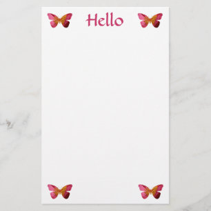 Hello, butterflies stationery