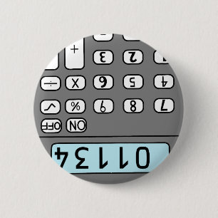 hello calculator 6 cm round badge