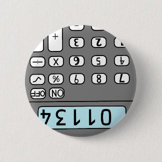 hello calculator 6 cm round badge