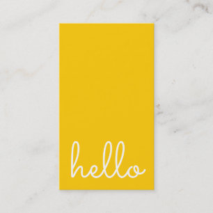 Hello   Casual Modern White & Yellow Business Card