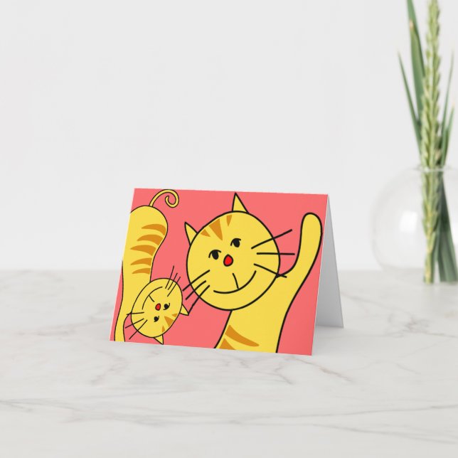 Hello Cat Blank Card (Front)