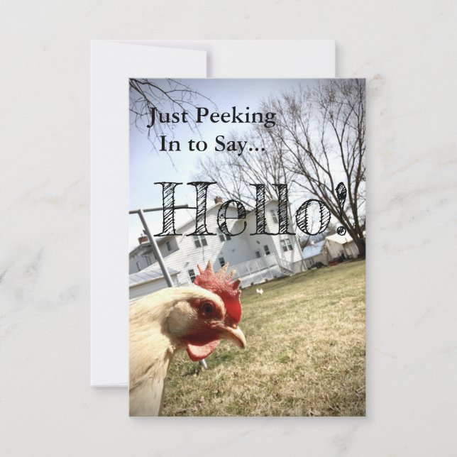 "Hello!" Chicken Card (Front)