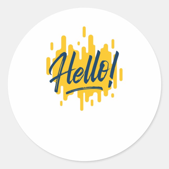 Hello Classic Round Sticker (Front)