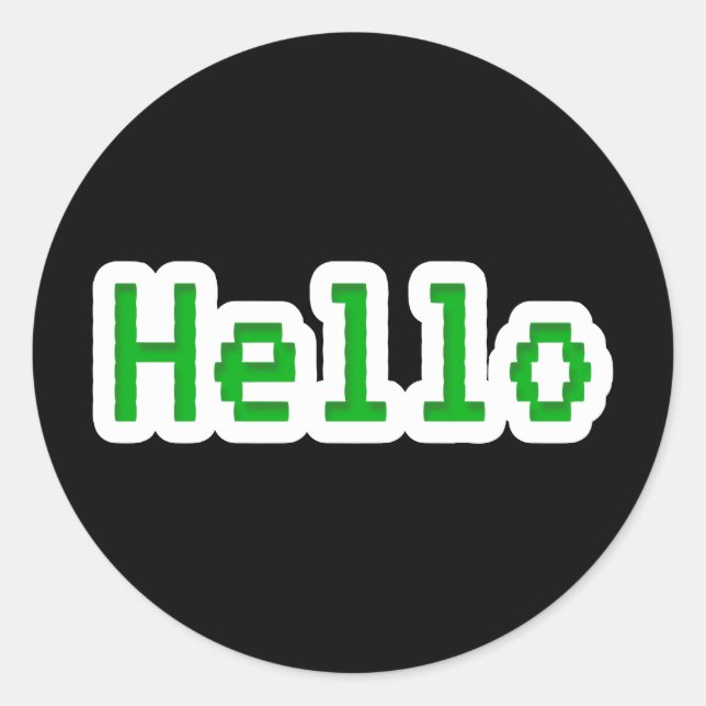 Hello Classic Round Sticker (Front)