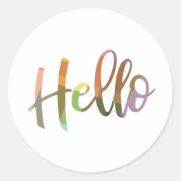Hello Colourful Word Art Script Lettering Design