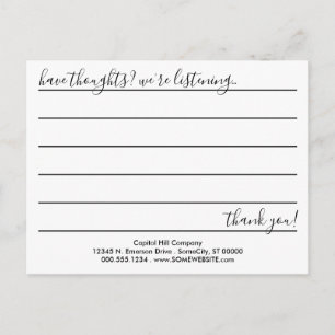 HELLO comment card