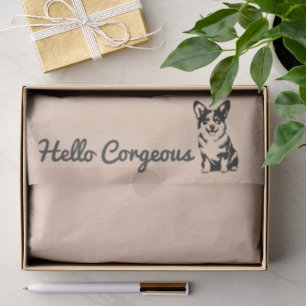 'Hello Corgeous' Corgi Lovers Pet Parent Gift Tissue Paper