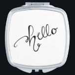 Hello Cosmetic Mirror<br><div class="desc">In my own handwriting,  the work hello,  that I turned into this print</div>