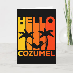 Hello Cozumel Island Vacation Sunset Card