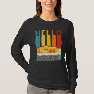 Hello Cozumel Island Vacation Sunset Hello Summer T-Shirt
