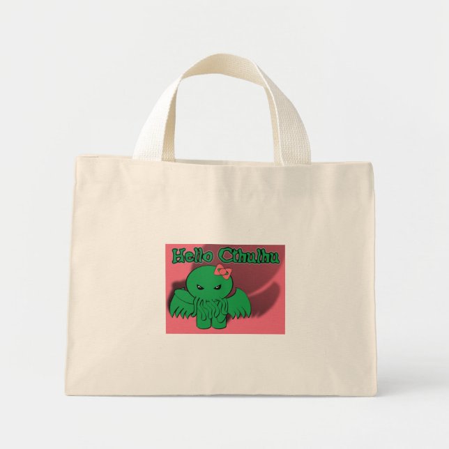Hello Cthulhu Mini Tote Bag (Front)