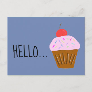 Hello cupcake postcard