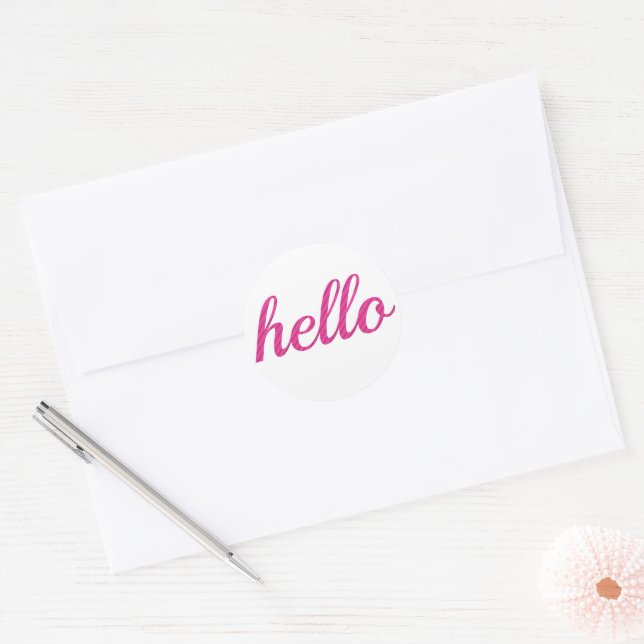 Hello Cute Colourful Hello Classic Round Sticker (Envelope)