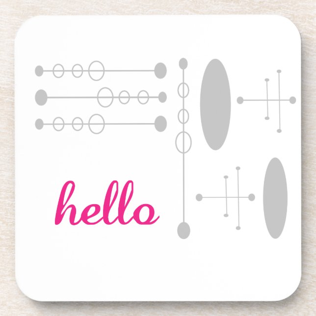 Hello Cute Colourful Hello Gifts Coaster (Front)