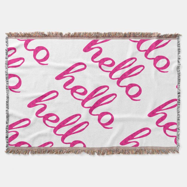 Hello Cute Colourful Hello Gifts Throw Blanket (Front)