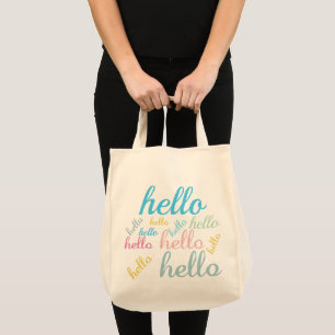 Hello Cute Colourful Hello Gifts Tote Bag