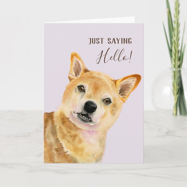 Hello | Cute Shiba Inu Dog Card (Front)
