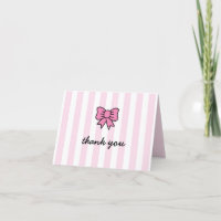 Hello Cutie Cartoon Pink Bow Thank You