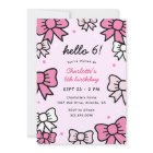 Hello Cutie Pink Cartoon Bows Birthday Party