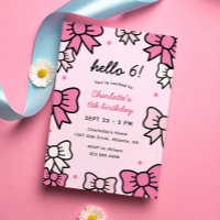 Hello Cutie Pink Cartoon Bows Birthday Party