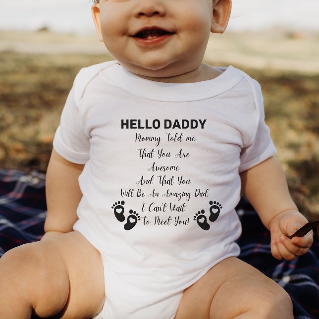 Hello Daddy Mummy Told Me Baby Surprise Husband Ba Baby Bodysuit (Creator Uploaded)