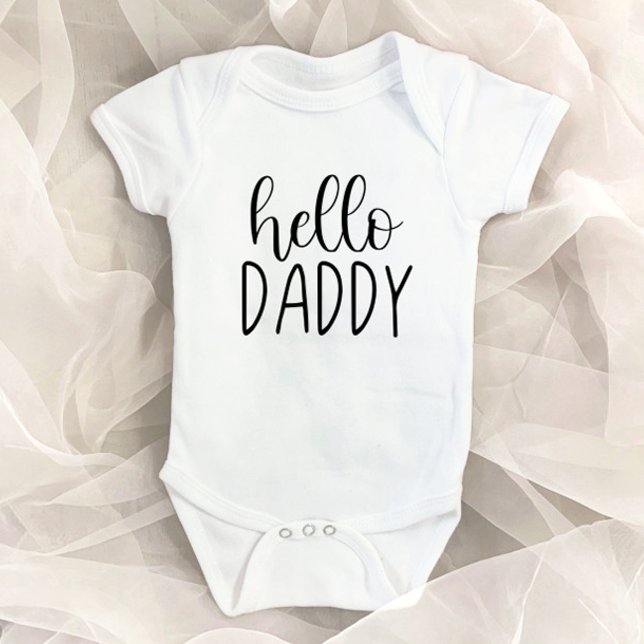 Hello Daddy Pregnancy Announcement for Dad Husband Baby Bodysuit (Creator Uploaded)
