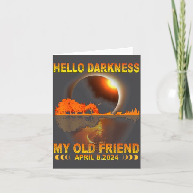 Hello Darkness Friend Solar Eclipse Artwork Card (Front)