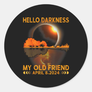 Hello Darkness Friend Solar Eclipse Classic Round Sticker