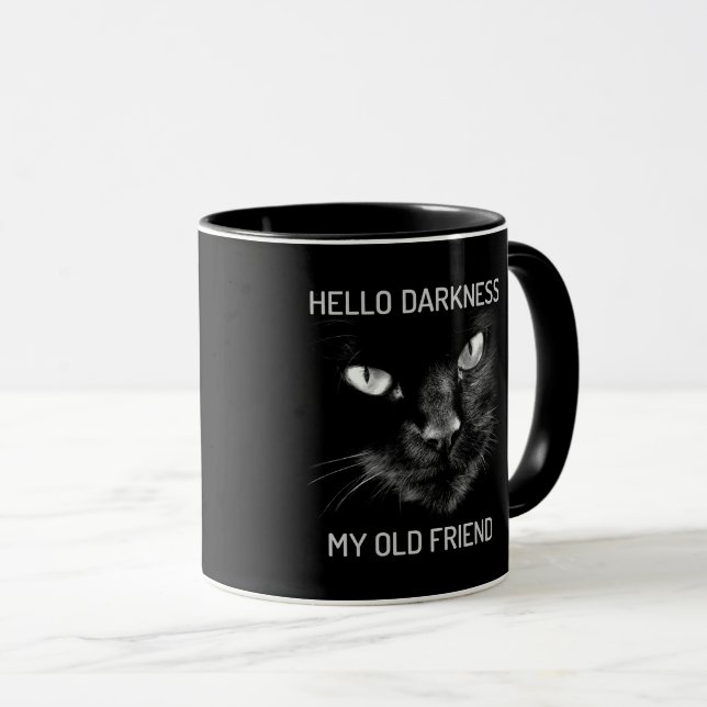 Hello Darkness My Old Friend Cat - V2 Mug (Front Right)