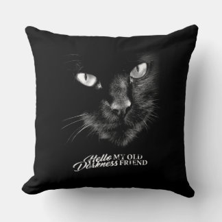 Hello Darkness My Old Friend Cat - Version 1 Cushion