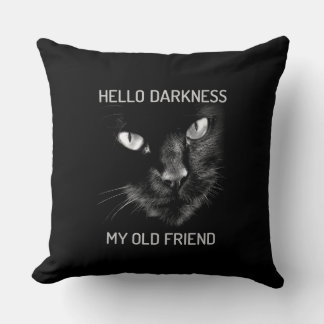 Hello Darkness My Old Friend Cat - Version 2 Cushion