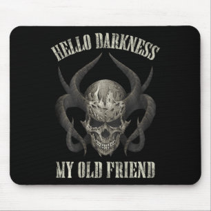 hello darkness my old friend demon skull horn hall mouse pad