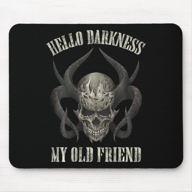 hello darkness my old friend demon skull horn hall mouse pad (Front)