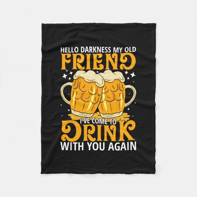 Hello Darkness My Old Friend Fleece Blanket (Front)