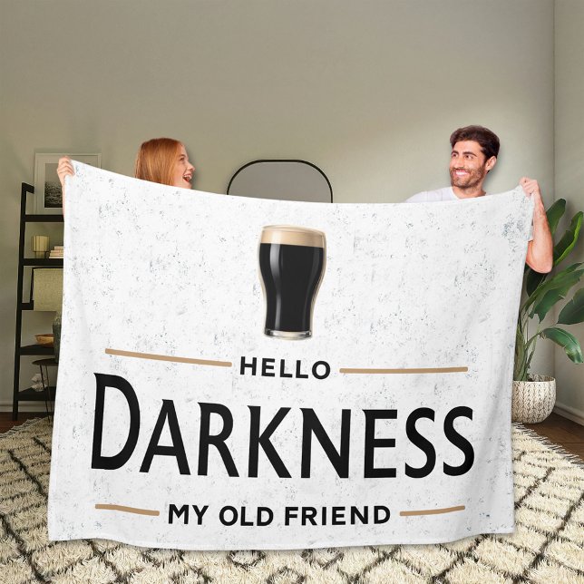 Hello Darkness My Old Friend Funny St Patricks Day Fleece Blanket (Creator Uploaded)